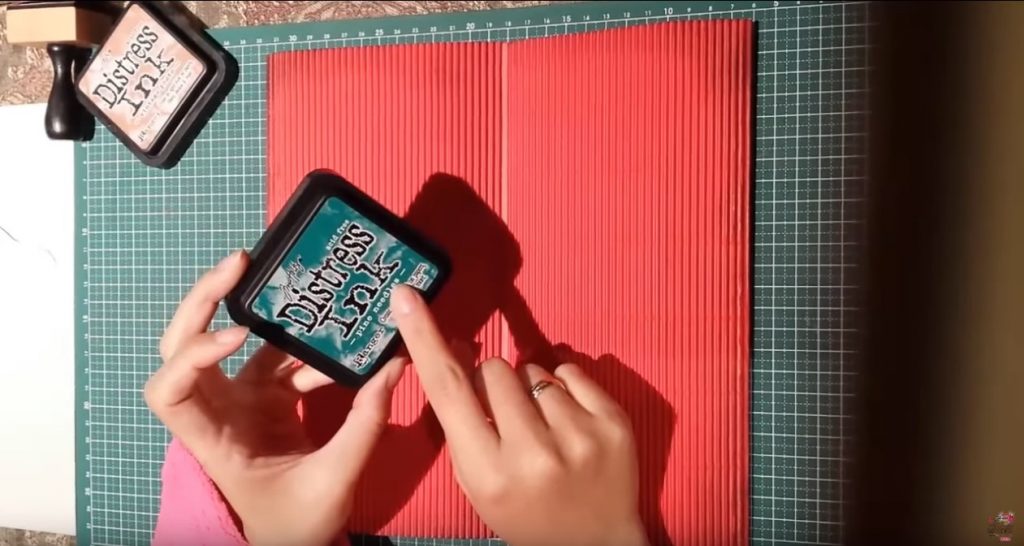 Tarjeta de navidad Distress Ink