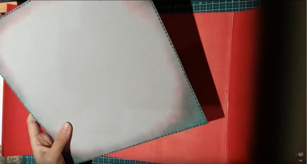 Primeros pasos para realizar la tarjeta de navidad cartulina tinta