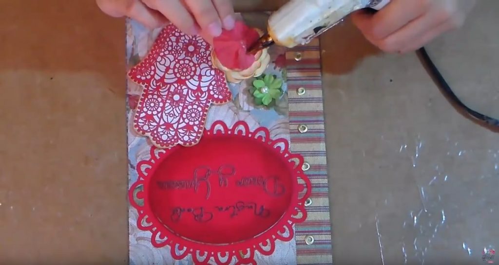 Pasos tarjeta decorada