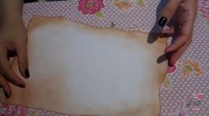 entintar bordes para la carta antigua