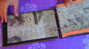 interior del  mini álbum scrap vintage