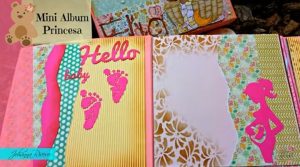 mini álbum scrapbook para bebé princesa - 2da pagina decorada