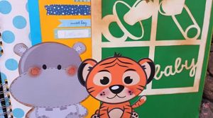 Álbum de bebé oso, Decoración de hojas 4