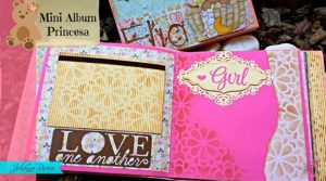mini álbum scrapbook para bebé princesa - 3era pagina decorada
