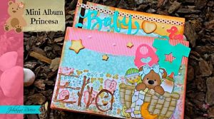 Mini álbum scrapbook para bebé princesa tutorial