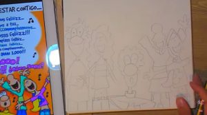 dibujo para tarjeta de felicitación con acuarelas