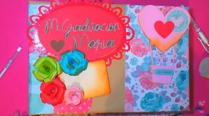 álbum de fotos grande - flores de papel