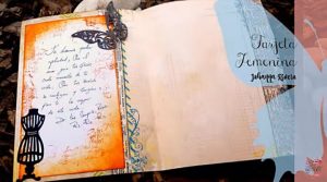 decoración interna de tarjeta femenina de scrapbook