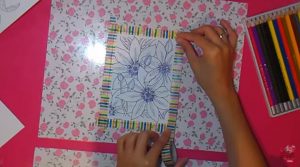 dibujo para tarjeta pintada con acuarela 