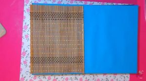 decoración de portada de álbum libro de firmas - pegar mantel de madera