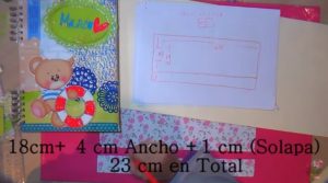 otras medidas para caja decorativa del  álbum scrapbook de bebé