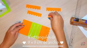 tejado casa del terror, caja scrapbook de halloween