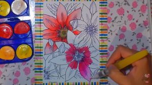 tarjeta pintada con acuarela 2