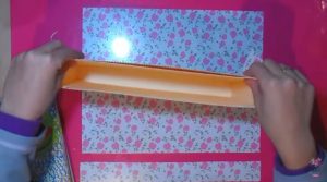 caja decorativa del  álbum scrapbook de bebé - reforzar la cartulina interna