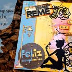 Tarjeta femenina de scrapbook