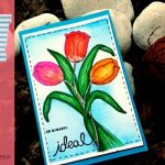 Tarjeta pintada a mano, rotuladores y acuarelas